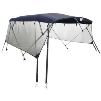 Toldo Bimini 4 Arcos con Paredes Laterales de Malla 243x(170-182)x137cm