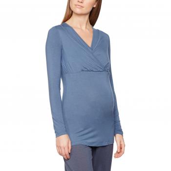 MAMALICIOUS MLLONNI ANETTE L/S JERSEY TOP NF, Camiseta de manchas largas premamá Mujer, Azul