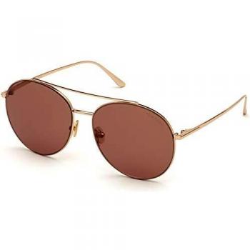 Tom Ford Rose Gold Aviator Sunglasses for Women - One Size