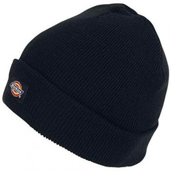 Dickies Gibsland Black Beanie - Unisex, High-Quality Embroidered Logo, One Size