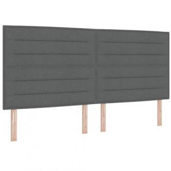 Cabecero LED con tiras de luces gris oscuro 200 cm tela