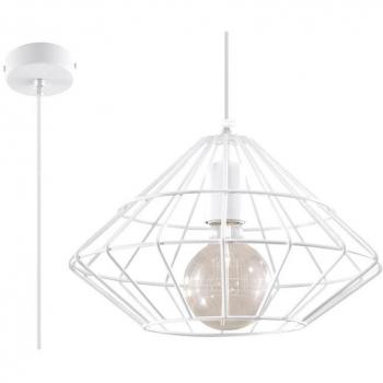UMBERTO Lámpara de Techo Colgante Acero Blanco E27 1 Bombilla LED Suspendida