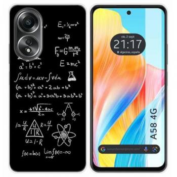 Funda de Silicona para Oppo A58 4G con Diseño de Fórmulas y Dibujos