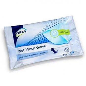 Tena ProSkin Wet Wash Gloves - 8 Disposable Moisturizing Cleansing Mitts
