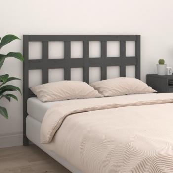 Cabecero para cama madera maciza de pino gris 165,5x4x100 cm