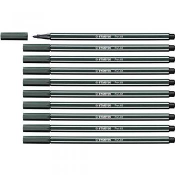 Rotulador STABILO Pen 68 - Caja con 10 unidades - Color verde tierra