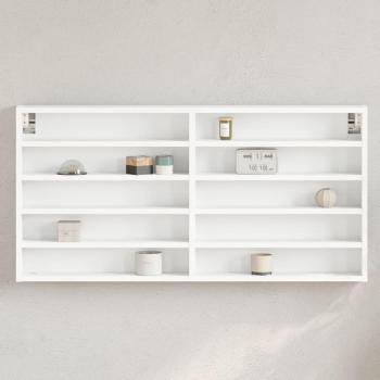 Gabinete vitrinas de madera multicapa blanca 100x8,5x50 cm