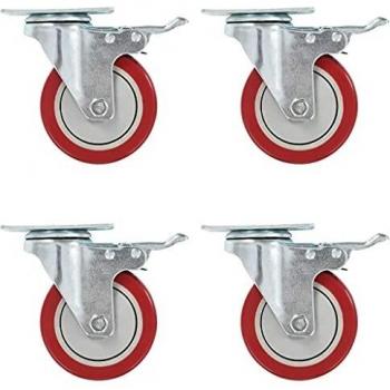 vidaXL Ruedas giratorias con frenos dobles 4 unidades 100 mm