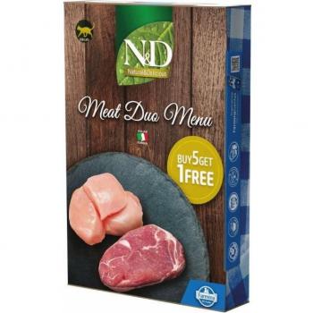 Farmina N&D Natural Meat Duo Menu Wet Cat Food, 6x70g Cans