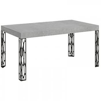 Mesa extensible Ghibli 90x16/264 cm de cemento con marco antracita