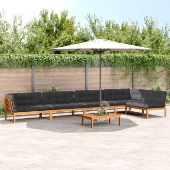 6-Piece Acacia Wood Garden Pallet Sofa Set with Cushions