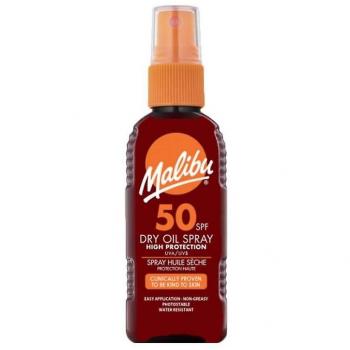 Malibu Aceite Seco Spray Protector Solar Bronceador SPF50 100ml