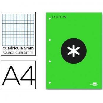 Bloc encolado liderpapel antartik cuadro 5 mm A4 natural 80 h 100gr color verde.