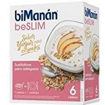 BiManán beSLIM - Crema Sustitutiva Sabor Yogur con Cereales, para ayudarte a controlar tu peso - 6 Unidades x 312g