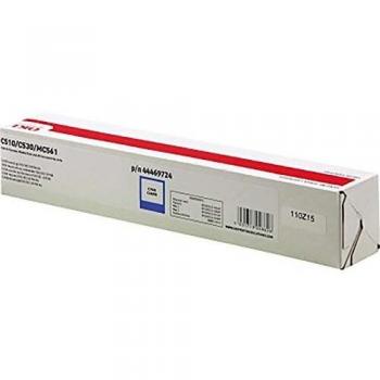 Tóner Láser Cian Original OKI, Compatible con MC561, MC562, C510, C511, C530, C531 - Capacidad de 5000 Páginas - Modelo 44469724