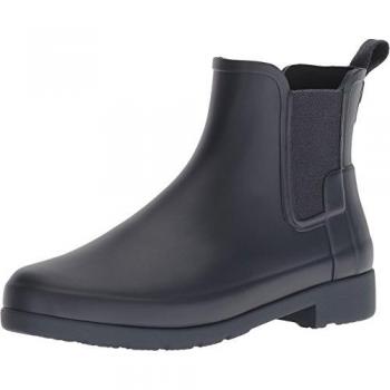 Hunter Women's Original Refined Waterproof Rubber Chelsea Ankle Boots - Navy