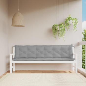 Grey Oxford Fabric Garden Bench Cushions 200x50x7 cm (Set of 2)
