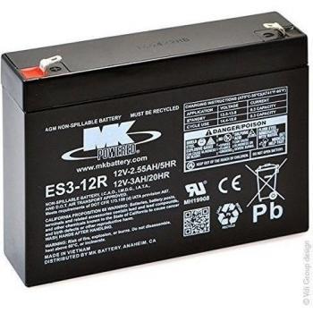 MK Powered - Batería plomo AGM ES3-12R 12V 3Ah