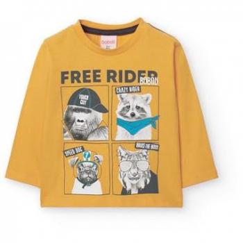 Camiseta de bebé niño Boboli de algodón con dibujo frontal y manga larga - bci AW24319025