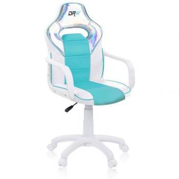 Silla Gaming DRW Iris Blanco y Turquesa 46,5cm x 98-108cm