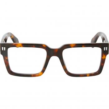 Off-White Unisex Acetate Square Optical Glasses Style 54 Havana 6000