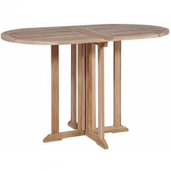 vidaXL Mesa Mariposa de Comedor de Teca Maciza 120x70x75cm Mobiliario Salón