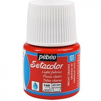Pintura Textil Setacolor Paillettes 45 ml - Naranja Vivo 101 para Telas Claras
