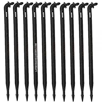 Pack 250 Estacas de Riego por Goteo Microtubo 45º 3-4 mm Negro - Alta Calidad
