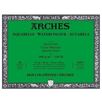 Bloc de Acuarela Arches Aquarelle 100% Fino 300g Blanc Natural 31x41 cm 20 hojas