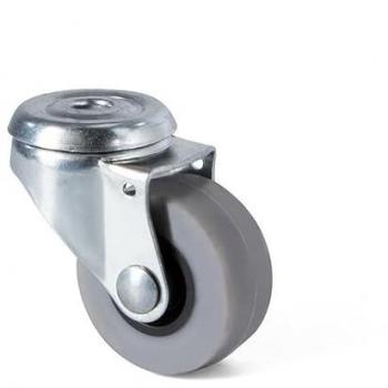 Rueda Giratoria Rial Aro de Goma Ø40 TP8 Zincado Sin Antihilo 20kgs/Rueda