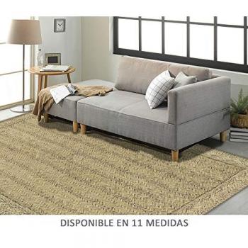 Alfombra Vinílica Efecto Esparto 100x155 cm para Pasillo, Cocina y Salón
