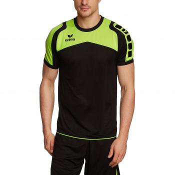 erima Trikot Ferrara - Camiseta de equipación de fútbol para hombre, color negro / amarillo neón, talla S