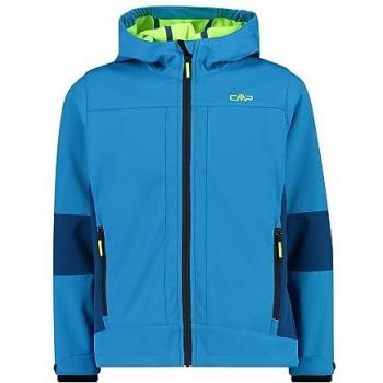 CMP Chaqueta Softshell para Niño con Capucha Fija, Río-gasolina, Talla 128