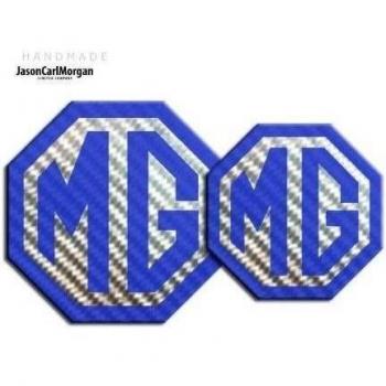 Mg TF LE500 2009-ON Fibra de Carbono Azul Delantero y Trasero inserto Badges