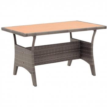 vidaXL Garden Table Grey 120x70x66 cm Poly Rattan