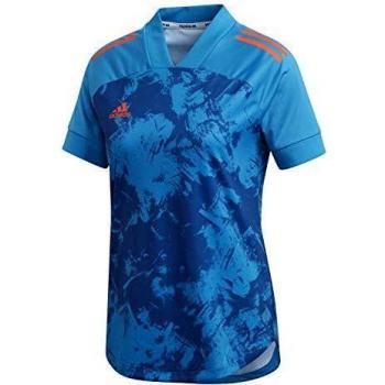 adidas Condivo 20 Primeblue Jersey Camiseta, Mujer, Sharp Blue/Dark Marine/True Orange, S