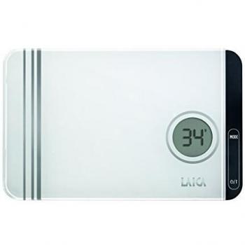 Balanza de cocina digital Laica KS1301 peso máximo 5 kg, en vidrio con diseño blanco y negro