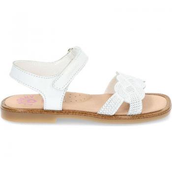 Sandalia de Niña PABLOSKY 9163292737885 Blanca de Piel con Cierre Adherente y Velcro Napa Nácar Blanco