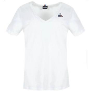 Le Coq Sportif Women's Essentials V-Neck T-Shirt - White - Size L