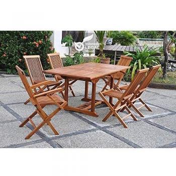 Conjunto de jardín de teca aceitada para 6 personas