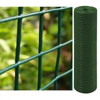Malla Metálica Plastificada para Jardín y Pantallas Protectoras - 1x25m, 80% Acero Galvanizado, 20% PVC, Retícula 6x6mm