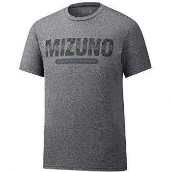 Mizuno Heritage tee Camiseta, Hombre, Gris, Medium