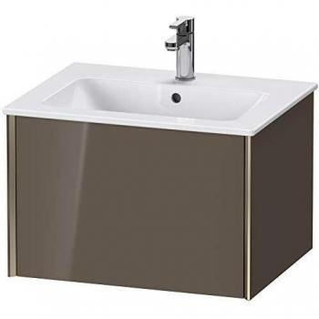 Mueble Bajo Lavabo Mural Duravit XViu 61x40x48 cm, 1 Cajón Extraíble, Gris Flanelle Brillante y Champán Mate