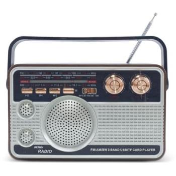 Radio FM Retro Inalámbrico Altavoz Bluetooth Portátil MP3 con USB, AUX y TF
