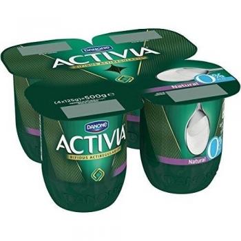 Activia Natural 0% - Paquete de 4 x 125 gr - Total: 500 gr