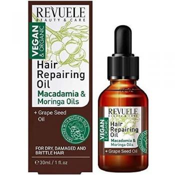 Revuele Vegan & Organic Hair Repairing Oil with Macadamia and Moringa Extracts - 30 ml