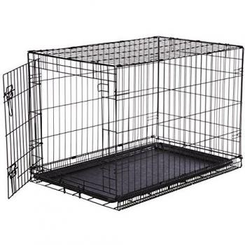AmazonBasics - Jaula plegable de metal para mascota