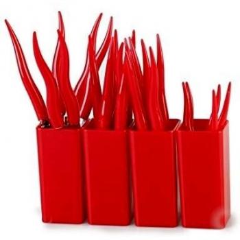Vialli Design TULLIO 24 piezas Juego de cubiertos, rojo