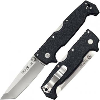 Cold Steel SR1 Lite Tanto Folding Pocket Knife, 4-inch blade, 8Cr13MoV steel, tanto blade shape, black Griv-Ex handle