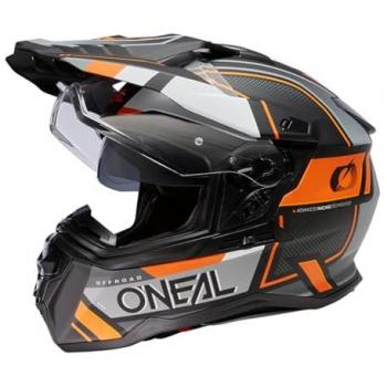 O'Neal Casco Adventure D-SRS Square Negro-Gris-Naranja, casco de motocross unisex para adultos, talla M